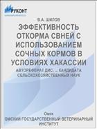 ЭФФЕКТИВНОСТЬ ОТКОРМА CBHЕЙ С ИСПОЛЬЗОВАНИЕМ СОЧНЫХ КОРМОВ В УСЛОВИЯХ ХАКАССИИ