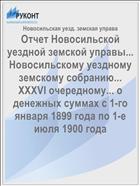 Отчет Новосильской уездной земской управы... Новосильскому уездному земскому собранию... XXXVI очередному... о денежных суммах с 1-го января 1899 года по 1-е июля 1900 года