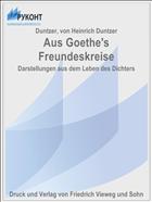 Aus Goethe's Freundeskreise