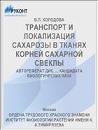ТРАНСПОРТ И ЛОКАЛИЗАЦИЯ САХАРОЗЫ В ТКАНЯХ КОРНЕЙ САХАРНОЙ СВЕКЛЫ