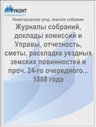 Журналы собраний, доклады комиссий и Управы, отчетность, сметы, раскладка уездных земских повинностей и проч. 24-го очередного... 1888 года