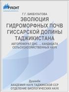 ЭВОЛЮЦИЯ ГИДРОМОРФНЫХ ПОЧВ ГИССАРСКОЙ ДОЛИНЫ ТАДЖИКИСТАНА