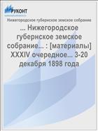 ... Нижегородское губернское земское собрание... : [материалы] XXXIV очередное... 3-20 декабря 1898 года