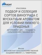 ПОДБОР И СЕЛЕКЦИЯ СОРТОВ ВИНОГРАДА С МУСКАТНЫМ АРОМАТОМ ДЛЯ УСЛОВИЙ НИЖНЕГО ПРИДОНЬЯ