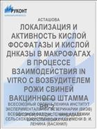 ЛОКАЛИЗАЦИЯ И АКТИВНОСТЬ КИСЛОЙ ФОСФАТАЗЫ И КИСЛОЙ ДНКАЗЫ В МАКРОФАГАХ В ПРОЦЕССЕ ВЗАИМОДЕЙСТВИЯ IN VITRO С ВОЗБУДИТЕЛЕМ РОЖИ СВИНЕЙ ВАКЦИННОГО ШТАММА ВР-2 ,