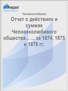 Отчет о действиях и суммах Человеколюбивого общества... ... за 1874, 1875 и 1876 гг.