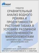 СРАВНИТЕЛЬНЫЙ АНАЛИЗ ВОДНОГО РЕЖИМА И ПРОДУКТИВНОСТИ РАСТЕНИЙ ТАБАКА В УСЛОВИЯХ РАЗЛИЧНОЙ ОБЕСПЕЧЕННОСТИ МИКРОЭЛЕМЕНТАМИ