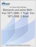 Bismarck und seine Welt : Von 1871-1898 / 1 Theil. Von 1871-1888. 2 Band
