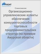 Организационно-управленческие аспекты обеспечения конкурентоспособности торговых предпринимательских структур (на примере Амурской области)