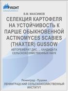СЕЛЕКЦИЯ КАРТОФЕЛЯ НА УСТОЙЧИВОСТЬ К ПАРШЕ ОБЫКНОВЕННОЙ ACTINOMYCES SCABIES (THAXTER) GUSSOW