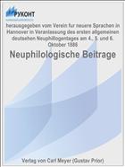Neuphilologische Beitrage