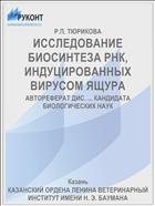ИССЛЕДОВАНИЕ БИОСИНТЕЗА РНК, ИНДУЦИРОВАННЫХ ВИРУСОМ ЯЩУРА