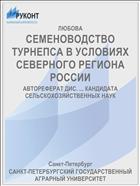 СЕМЕНОВОДСТВО ТУРНЕПСА В УСЛОВИЯХ СЕВЕРНОГО РЕГИОНА РОССИИ
