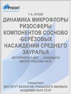 ДИНАМИКА МИКРОФЛОРЫ РИЗОСФЕРЫ КОМПОНЕНТОВ СОСНОВО-БЕРЁЗОВЫХ НАСАЖДЕНИЙ СРЕДНЕГО ЗАУРАЛЬЯ
