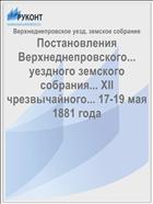 Постановления Верхнеднепровского... уездного земского собрания... XII чрезвычайного... 17-19 мая 1881 года