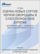 ОЦЕНКА НОВЫХ СОРТОВ ЧЕРНОЙ СМОРОДИНЫ В СУХОСТЕПНОЙ ЗОНЕ БУРЯТИИ