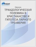 ТРИАДОЛОГИЧЕСКАЯ ПОЛЕМИКА В ХРИСТИАНСТВЕ И ГИПОТЕЗА ПАРНОГО ТРЕХМЕРИЯ