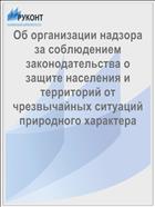 Об организации надзора за соблюдением законодательства о защите населения и территорий от чрезвычайных ситуаций природного характера