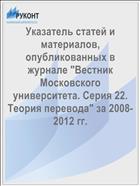 Указатель статей и материалов, опубликованных в журнале 