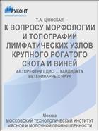 К ВОПРОСУ МОРФОЛОГИИ И ТОПОГРАФИИ ЛИМФАТИЧЕСКИХ УЗЛОВ КРУПНОГО РОГАТОГО СКОТА И ВИНЕЙ