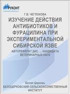ИЗУЧЕНИЕ ДЕЙСТВИЯ АНТИБИОТИКОВ И ФУРАЦИЛИНА ПРИ ЭКСПЕРИМЕНТАЛЬНОЙ СИБИРСКОЙ ЯЗВЕ