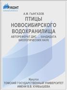 ПТИЦЫ НОВОСИБИРСКОГО ВОДОХРАНИЛИЩА