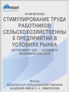 СТИМУЛИРОВАНИЕ ТРУДА РАБОТНИКОВ СЕЛЬСКОХОЗЯЙСТВЕННЫХ ПРЕДПРИЯТИЙ В УСЛОВИЯХ РЫНКА
