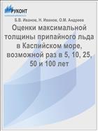 Оценки максимальной толщины припайного льда в Каспийском море, возможной раз в 5, 10, 25, 50 и 100 лет