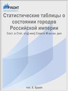 Статистические таблицы о состоянии городов Российской империи
