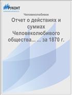Отчет о действиях и суммах Человеколюбивого общества... ... за 1870 г.