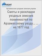 Сметы и раскладки уездных земских повинностей по Арзамасскому уезду... ... на 1877 год