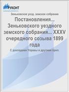 Постановления... Зеньковского уездного земского собрания... XXXV очередного созыва 1899 года