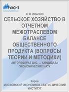 СЕЛЬСКОЕ ХОЗЯЙСТВО В ОТЧЕТНОМ МЕЖОТРАСЛЕВОМ БАЛАНСЕ ОБЩЕСТВЕННОГО ПРОДУКТА (ВОПРОСЫ ТЕОРИИ И МЕТОДИКИ)