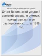 Отчет Васильской уездной земской управы о суммах, находившихся в ее распоряжении... ... за 1889 год