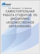 САМОСТОЯТЕЛЬНАЯ РАБОТА СТУДЕНТОВ  ПО ДИСЦИПЛИНЕ  «ХУДОЖЕСТВЕННОЕ ОБРАЗОВАНИЕ»
