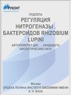 РЕГУЛЯЦИЯ НИТРОГЕНАЗЫ . БАКТЕРОИДОВ RHIZOBIUM LUPINI