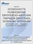 ОСОБЕННОСТИ РАЗМНОЖЕНИЯ ЕВРОПЕЙСКО-АМУРСКИХ ГИБРИДОВ ВИНОГРАДА ЗЕЛЕНЫМИ ЧЕРЕНКАМИ
