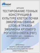 ТЕСТИРОВАНИЕ ГЕННЫХ КОНСТРУКЦИЙ В КУЛЬТУРЕ КЛЕТОК ПОЧКИ ЭМБРИОНА СВИНЬИ (СПЭВ) И ТРАХЕИ ЭМБРИОНА КРУПНОГО РОГАТОГО СКОТА (FBT)