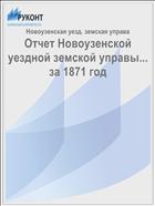 Отчет Новоузенской уездной земской управы... за 1871 год