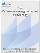 Работы по уходу за лесом в 1929 году