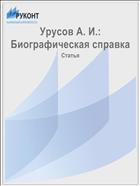 Урусов А. И.: Биографическая справка