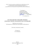 Организация внутрихозяйственных производственно-экономических отношений